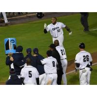 Edwin Espinal trots home after his walk-off grand slam for the Somerset Patriots