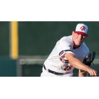 James Bourque pitching for the Hagerstown Suns