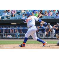 Rene Rivera of the Syracuse Mets extended his on-base streak to 17 games on Monday afternoon