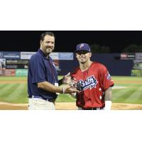 Nick Banks of the Potomac Nationals with the MVP Award