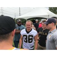 NOLA Gold player Tristan Blewett tries out with the New Orleans Saints