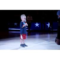 4-year-old Jake Schuman sings the National Anthem at an Indiana Fever Game