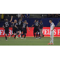 San Jose Earthquakes celebrate a goal against the LA Galaxy