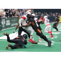 The Arizona Rattlers applies a hit against the Sioux Falls Storm